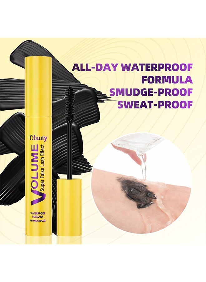 OLAUTY Luscious and curled mascara - long-lasting, waterproof, non-creaming, thick brush head, 9ml (#black) - Image 4